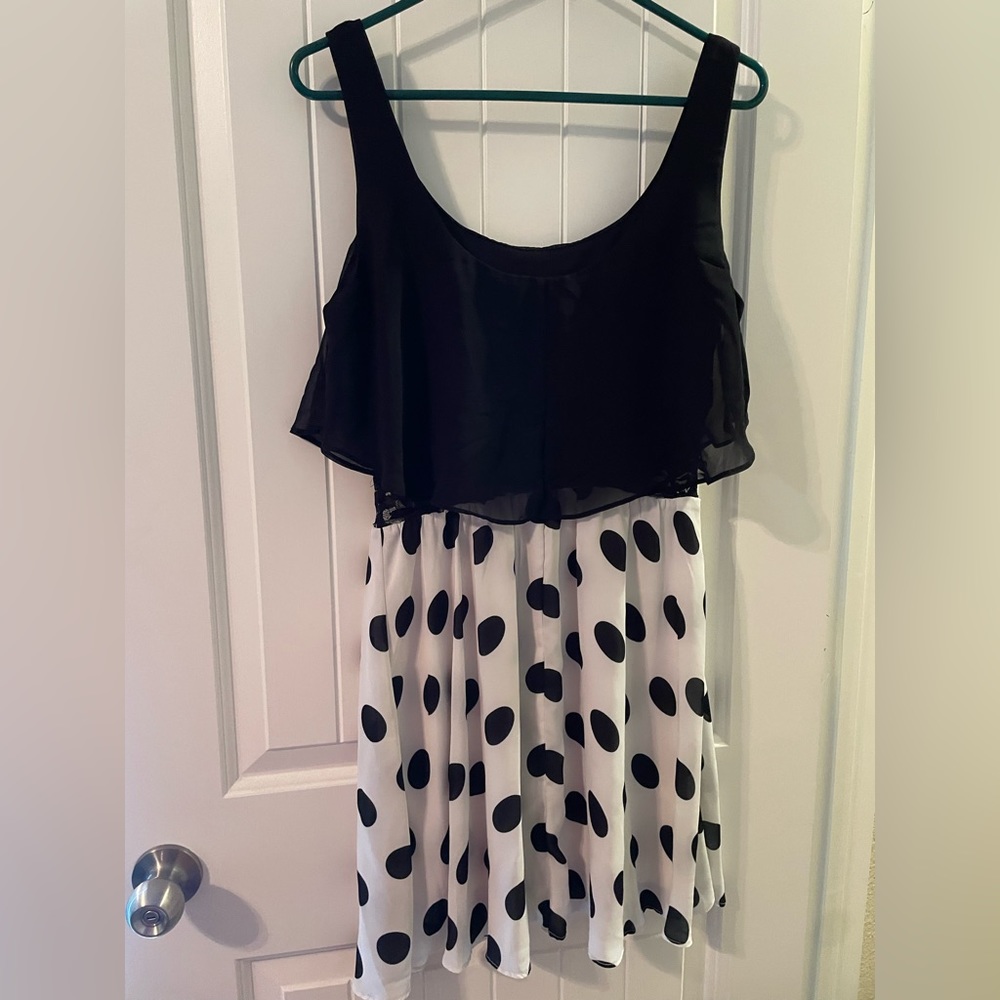 Black and white polka dot dress